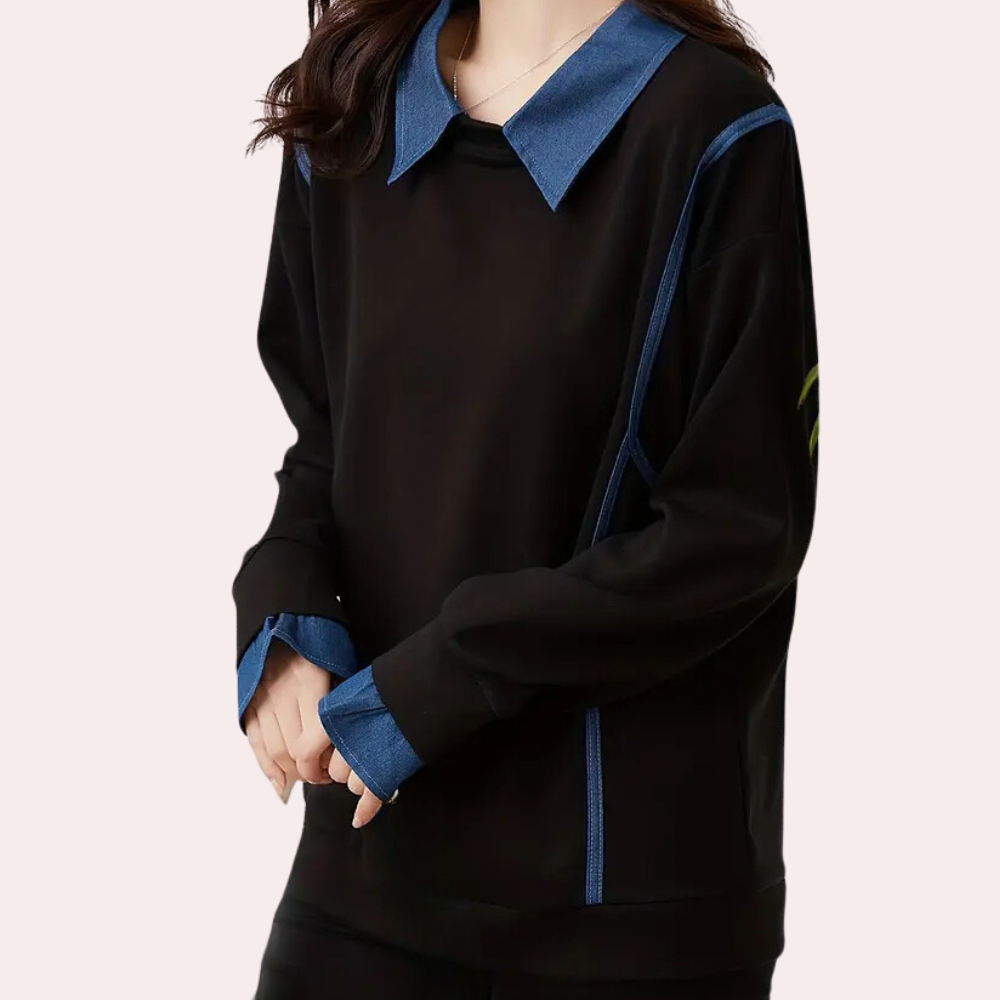 Ivyshape | Trendy Women's Sweatshirt With Collar