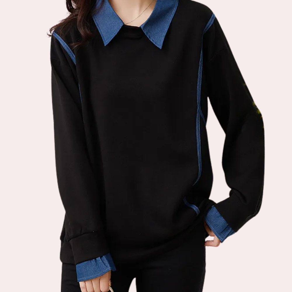 Ivyshape | Trendy Women's Sweatshirt With Collar