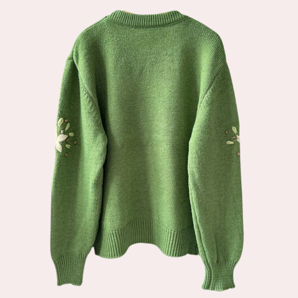 Ivyshape | Romantic Women's Sweater With Fine Embroidery