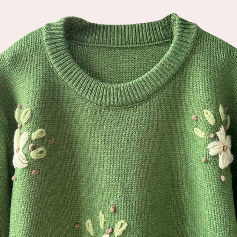 Ivyshape | Romantic Women's Sweater With Fine Embroidery