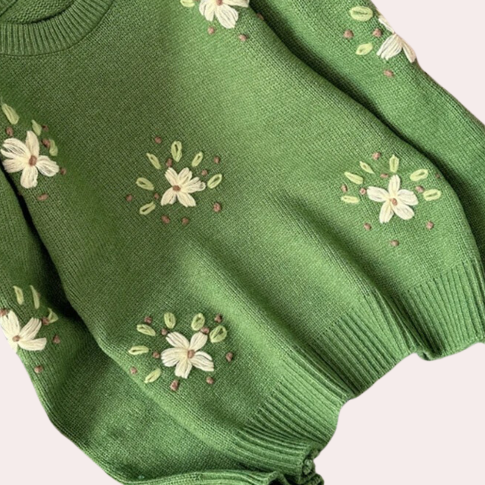 Ivyshape | Romantic Women's Sweater With Fine Embroidery