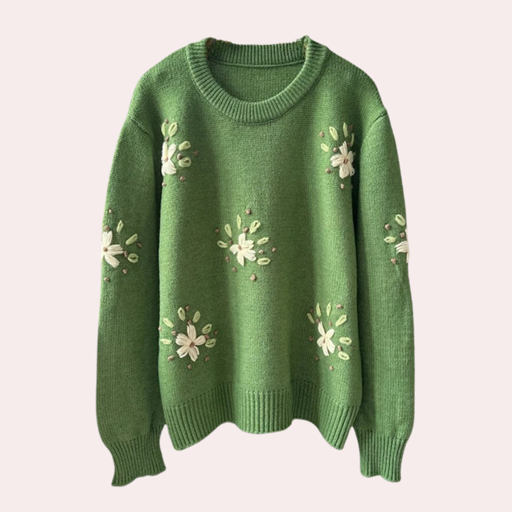 Ivyshape | Romantic Women's Sweater With Fine Embroidery