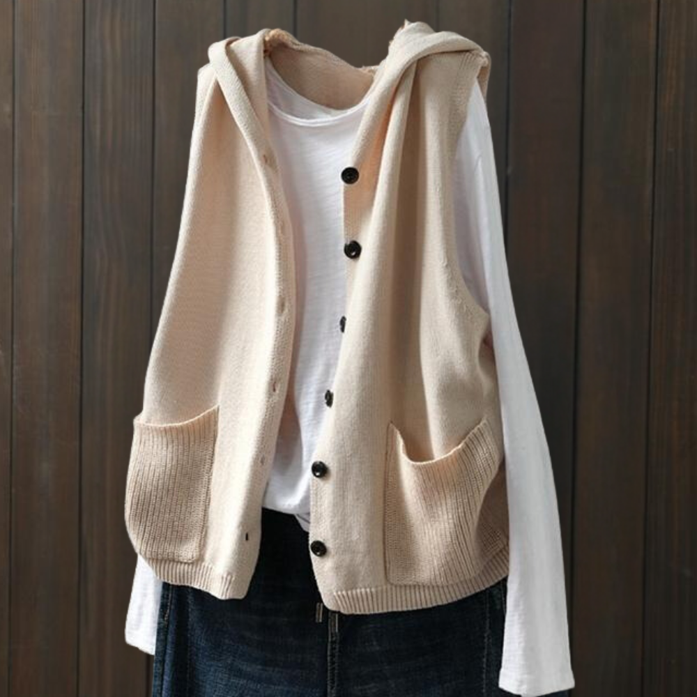 Ivyshape | Warm Knitted Women's Cardigan With Hood