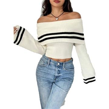 Ivyshape | Woolen Sweater with Offshoulder Detail