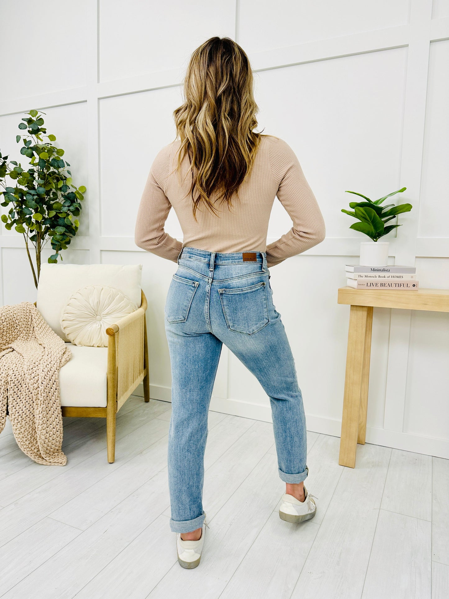 Ivyshape | Mid Rise Plus Size Classic Denim