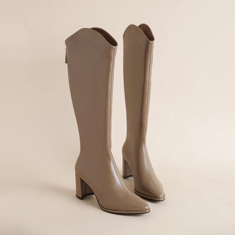 Ivyshape | Knee High Leather Boots