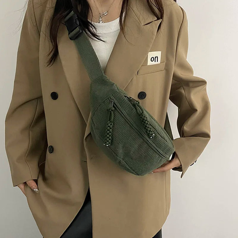 Ivyshape | Casual Cord Bag for Women