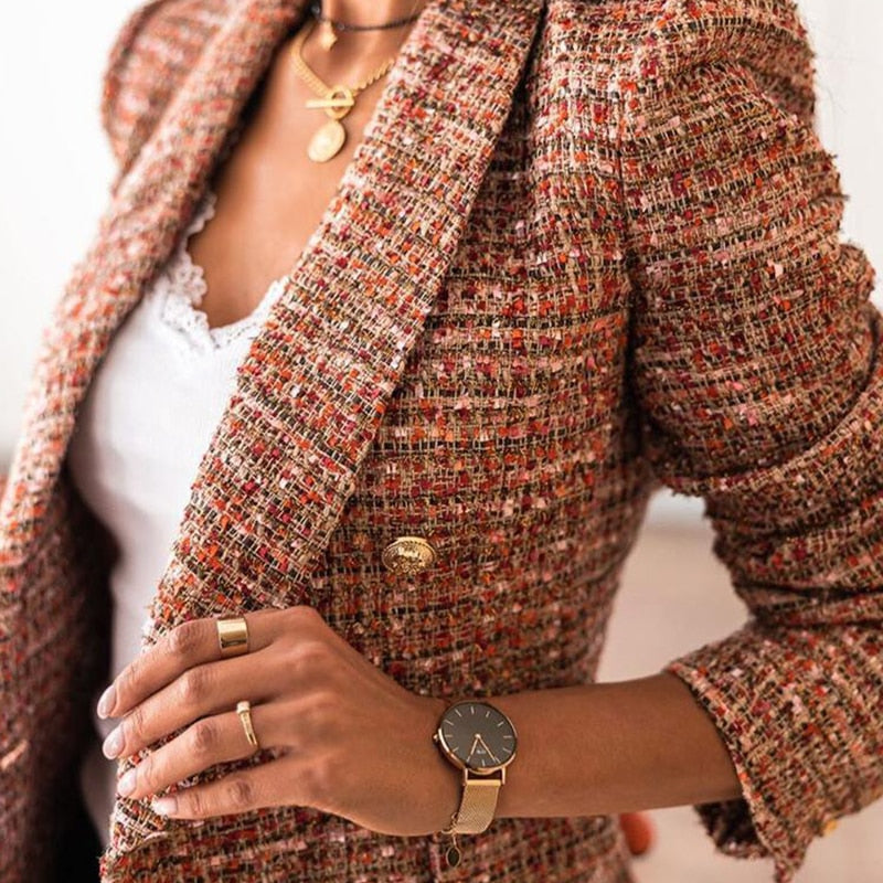 Ivyshape | Plaid Blazer For Women