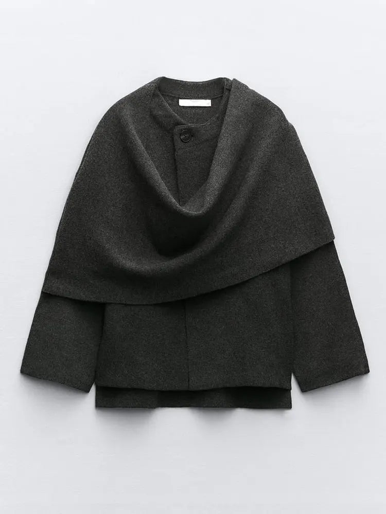 Ivyshape | Elegant Scarf-Coat