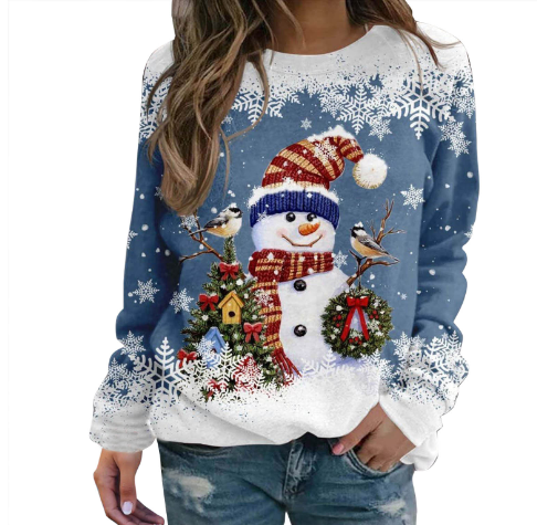 Ivyshape | Pullover Cozy Loose Fit Funny Xmas Sweatshirts Women's Jumper