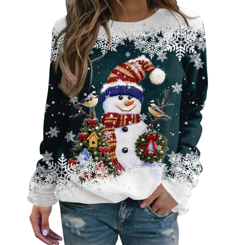 Ivyshape | Pullover Cozy Loose Fit Funny Xmas Sweatshirts Women's Jumper