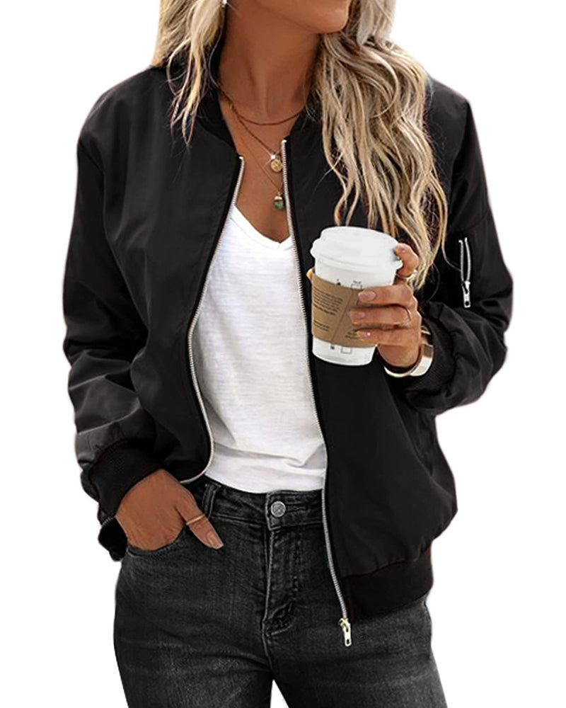 Ivyshape | Stylish Women's Bomber Jacket