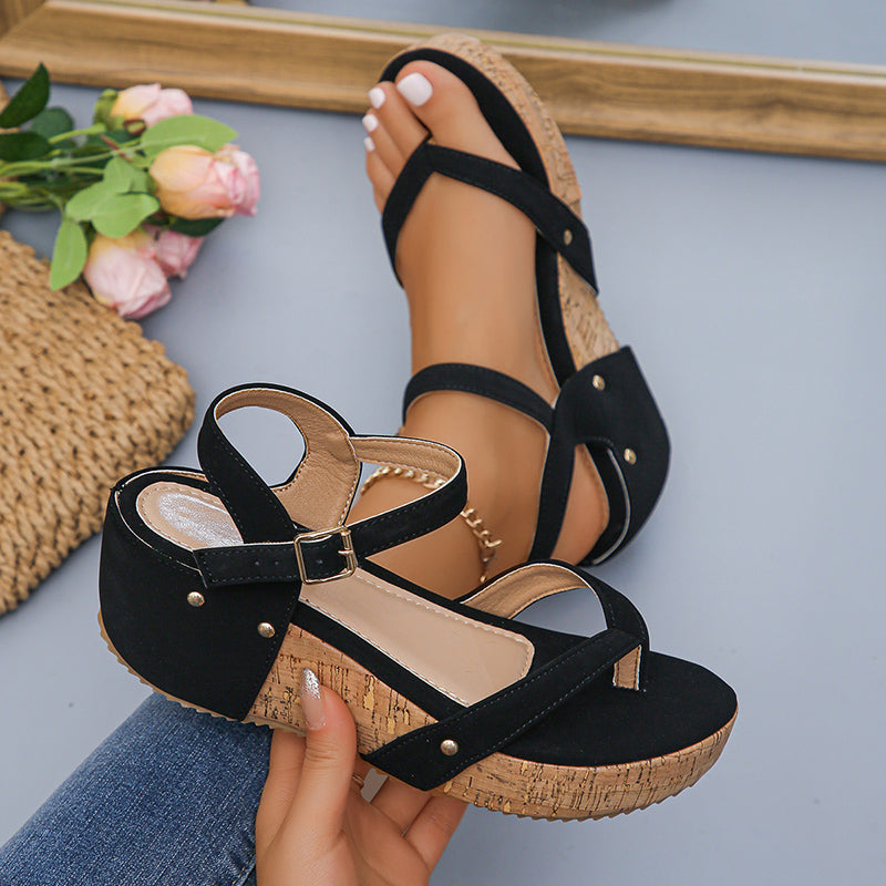 Women's Rivet Platform Wedge Sandals for Summer