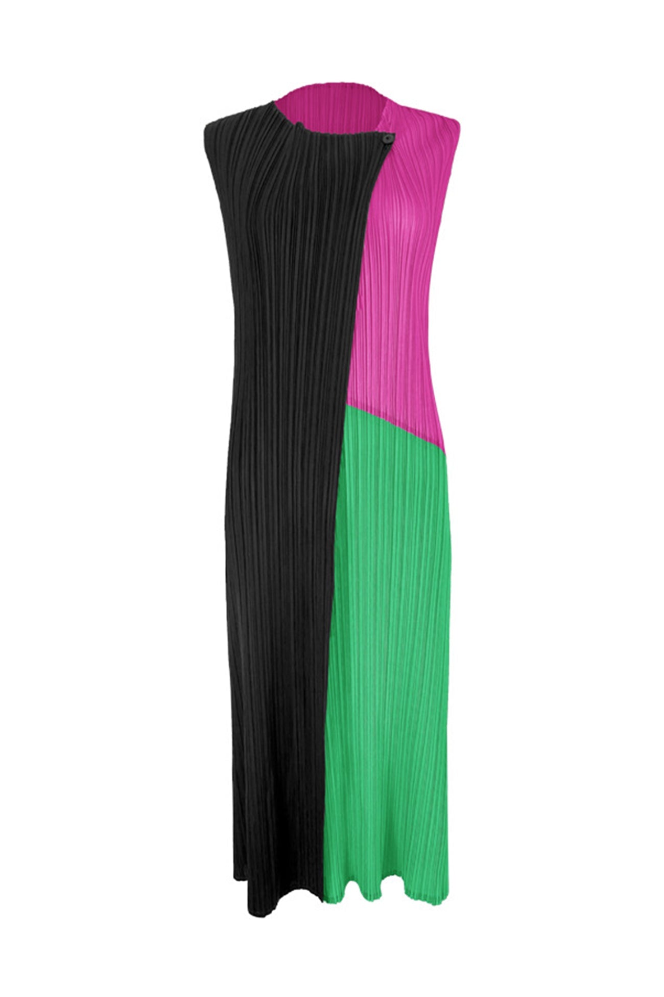 Full Pleated Sleeveless Maxi Dress