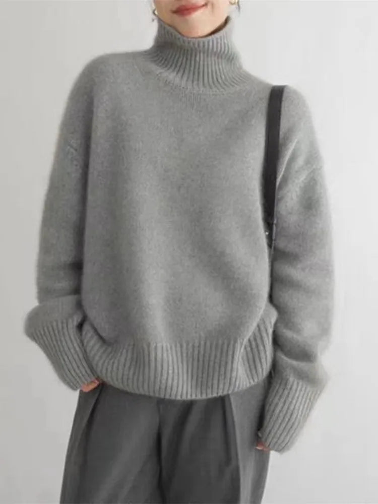 Ivyshape | Women'S Thick Turtleneck Cashmere Sweater