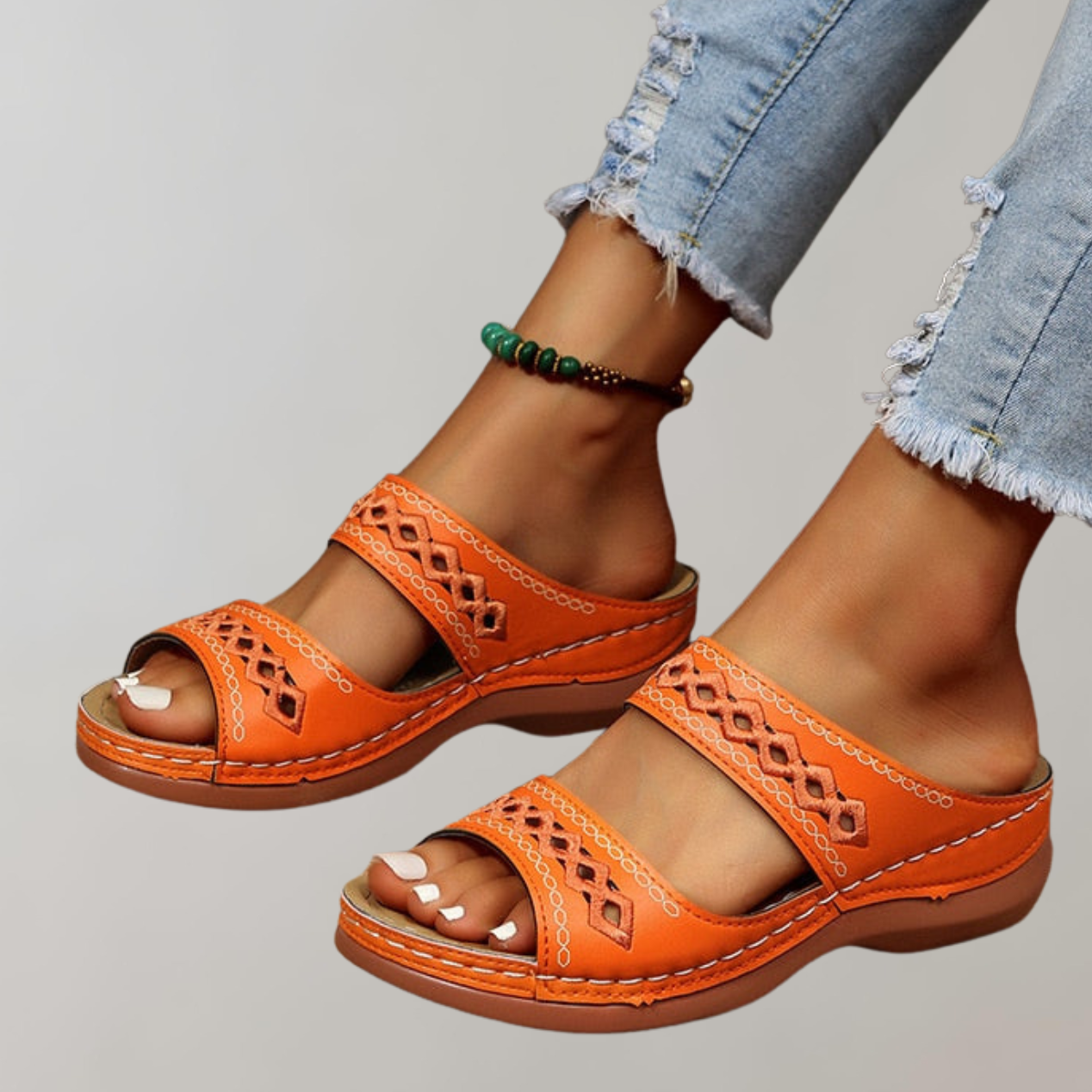 Orange orthopädische sandalen für damen