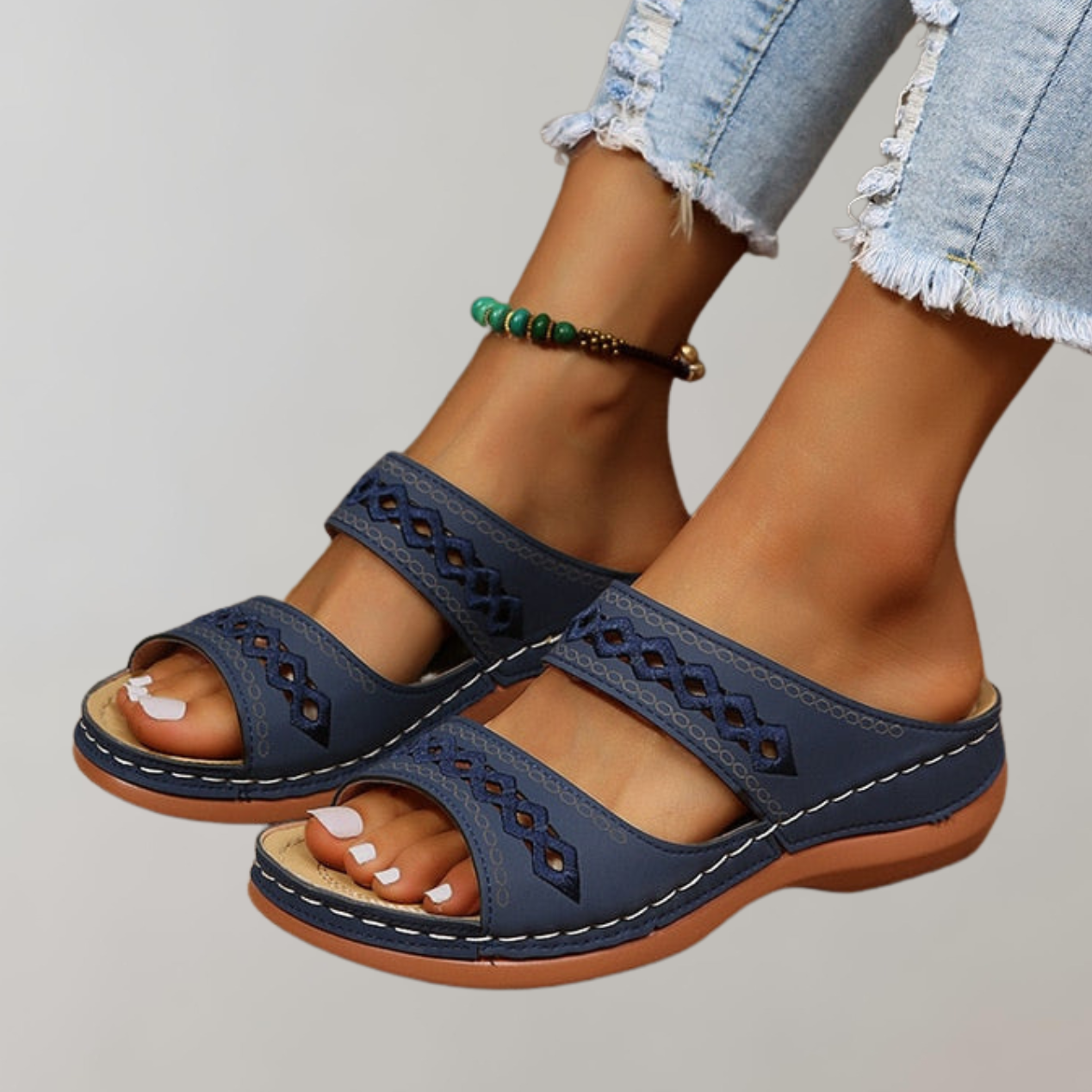 Dunkelblau orthopädische sandalen für damen