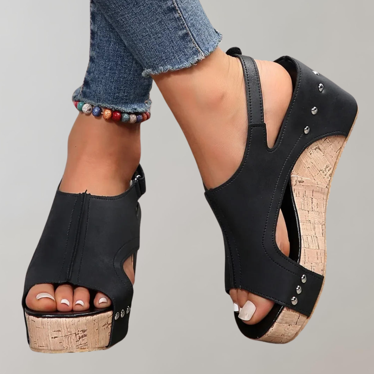 Ivyshape | Orthopedic Sandals with High Heels Sandals Women Comfortable