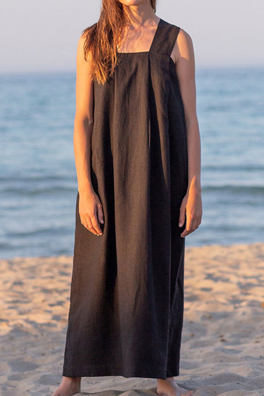 Linen Solid Tank Dress