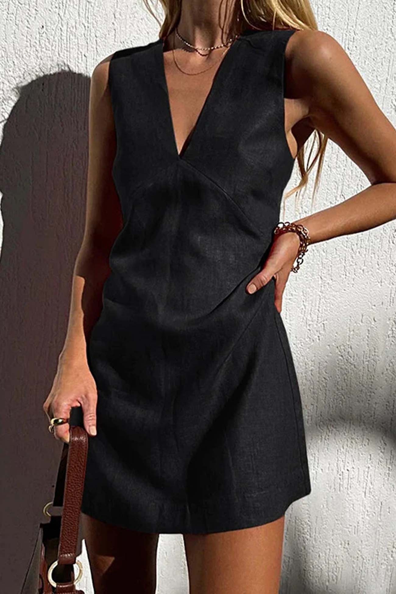 Ivyshape | V-Neck Vest Mini Dress