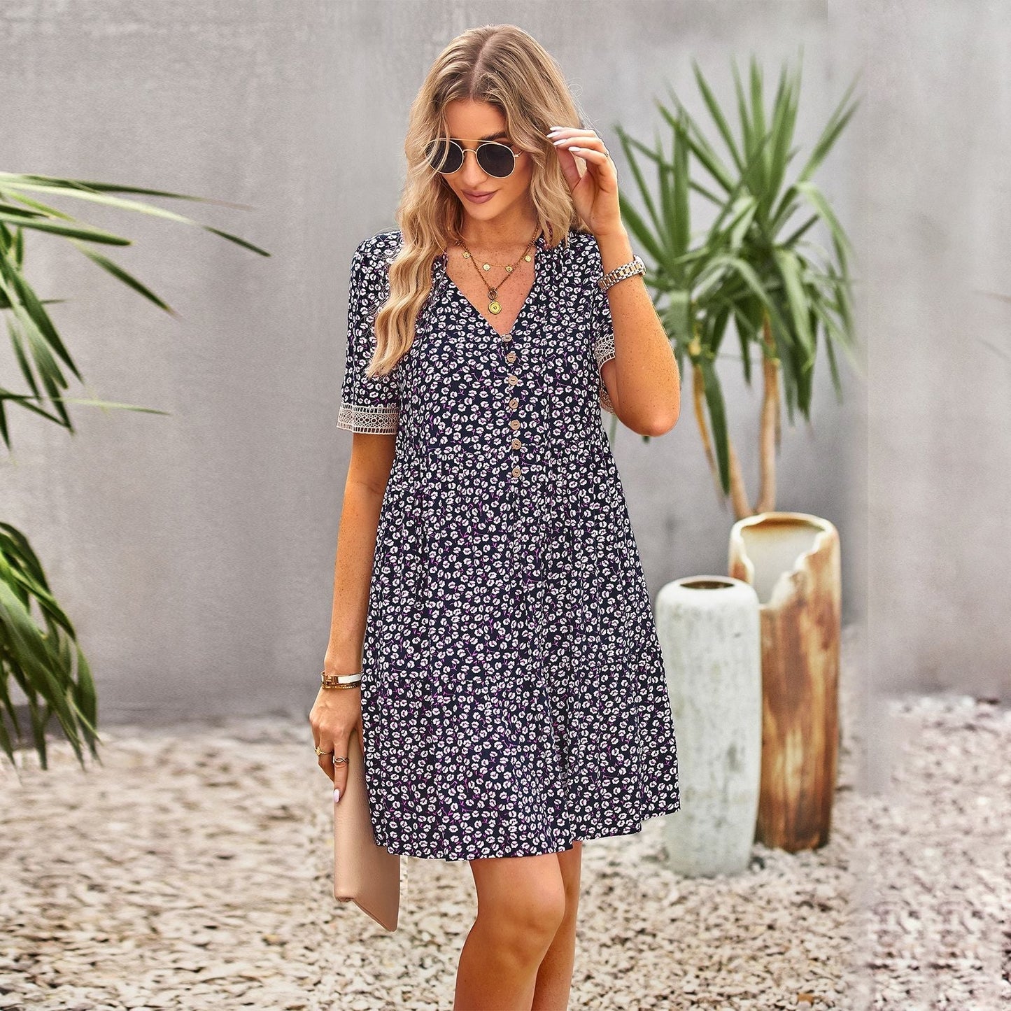 Summer Elegant Casual Loose Mini Dress | Perfect for Casual Days