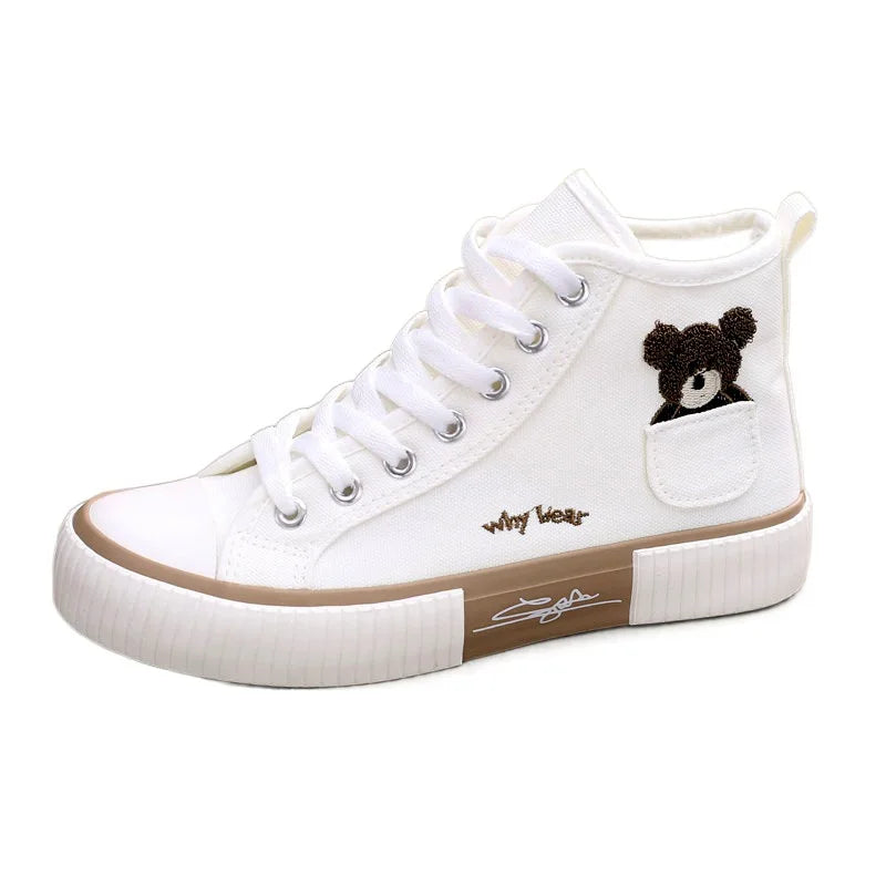 Women's High-Top Breathable Canvas Sneakers for Casual Wear