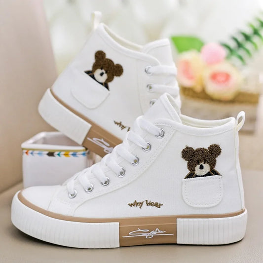 Women's High-Top Breathable Canvas Sneakers for Casual Wear