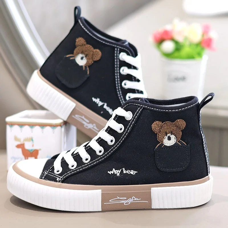 Women's High-Top Breathable Canvas Sneakers for Casual Wear