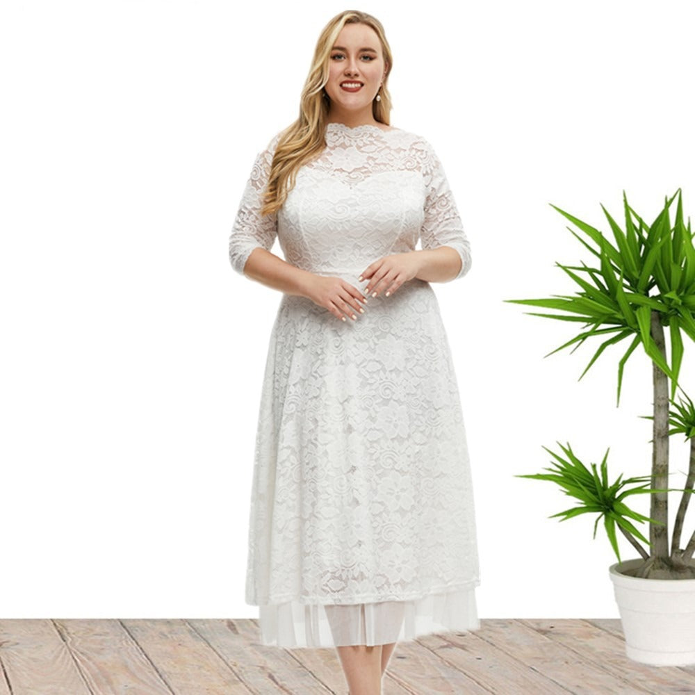 Summer Elegant Plus-Size Party Midi Dress | Ideal for Summer