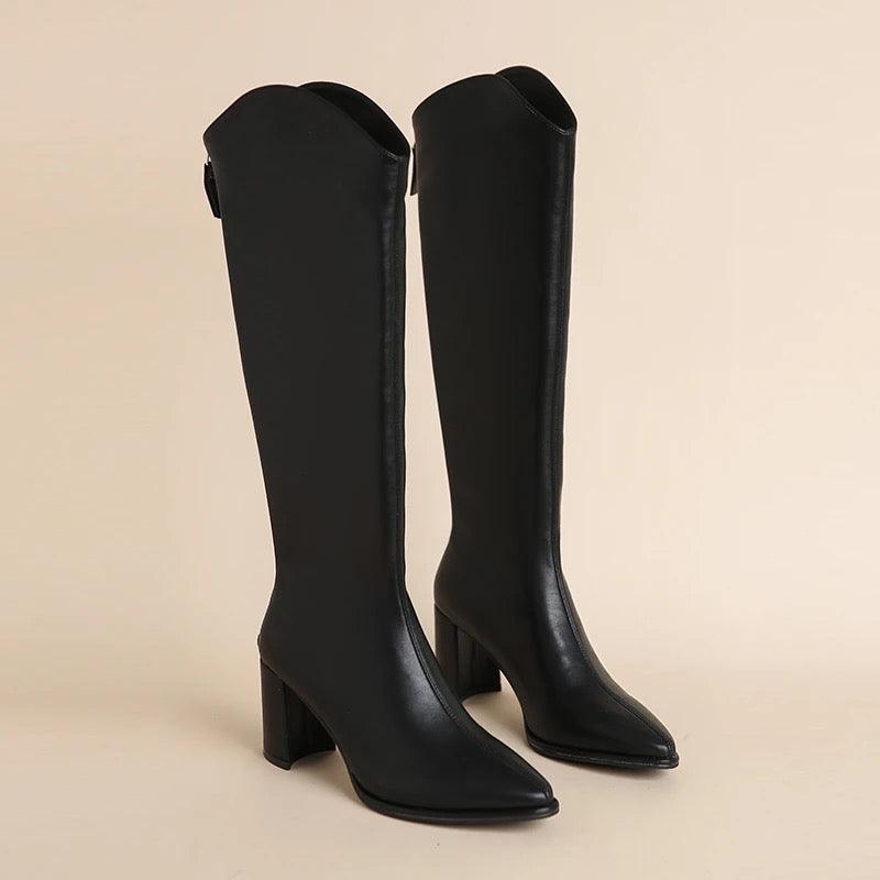 Ivyshape | Knee High Leather Boots