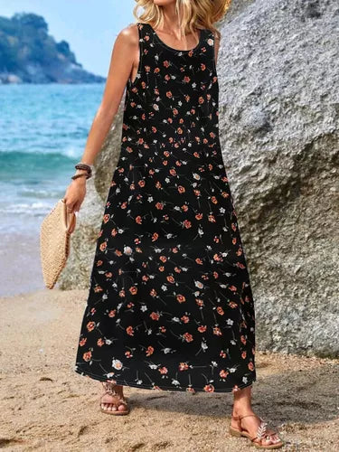 Sleeveless Boho Dress - Trendy - Lightweight - Ideal for Summer