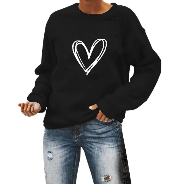 Ivyshape | Casual Sweater With Heart Print