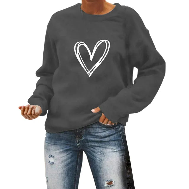 Ivyshape | Casual Sweater With Heart Print