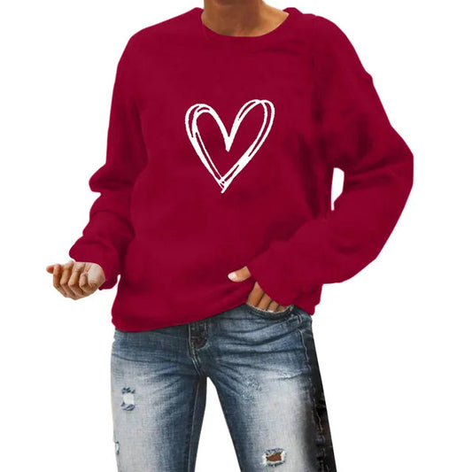 Ivyshape | Casual Sweater With Heart Print