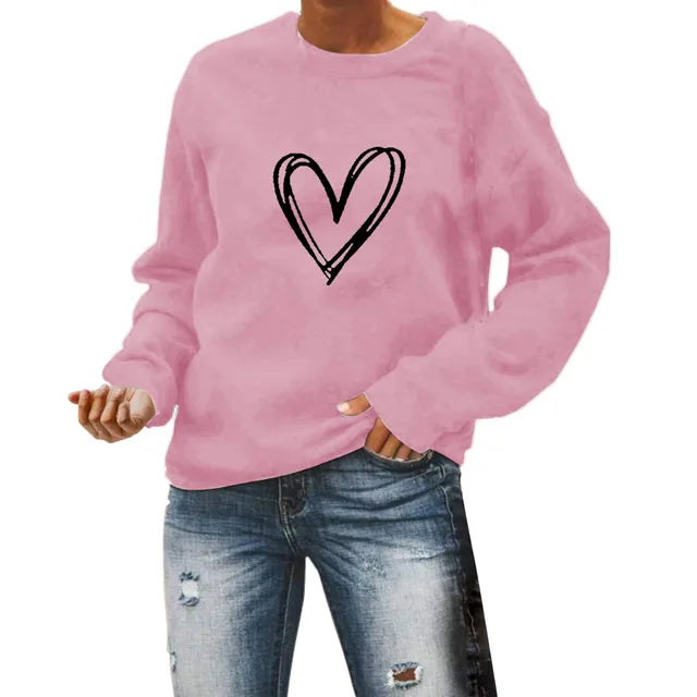 Ivyshape | Casual Sweater With Heart Print