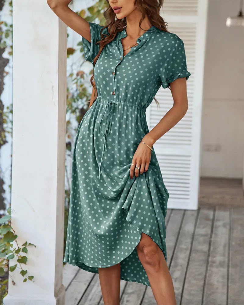 Ivyshape | Women's Collared Mid Dress Comfy