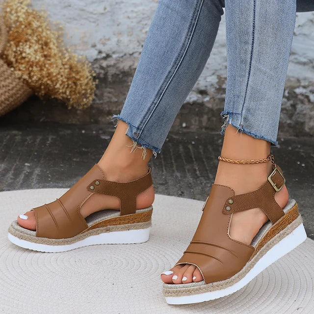 Ivyshape | Women's Chic Wedge Sandals Stylish