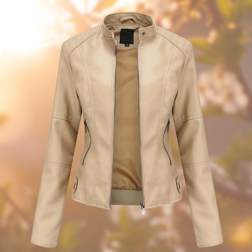 Ivyshape | Women's Biker Jacket Leather