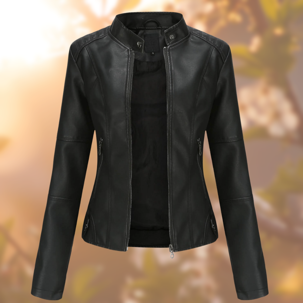 Ivyshape | Women's Biker Jacket Leather