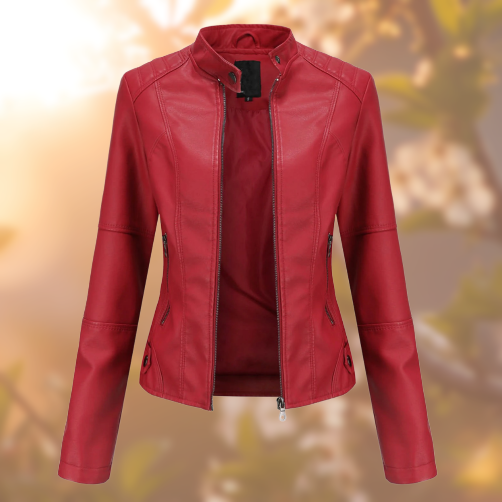 Ivyshape | Women's Biker Jacket Leather