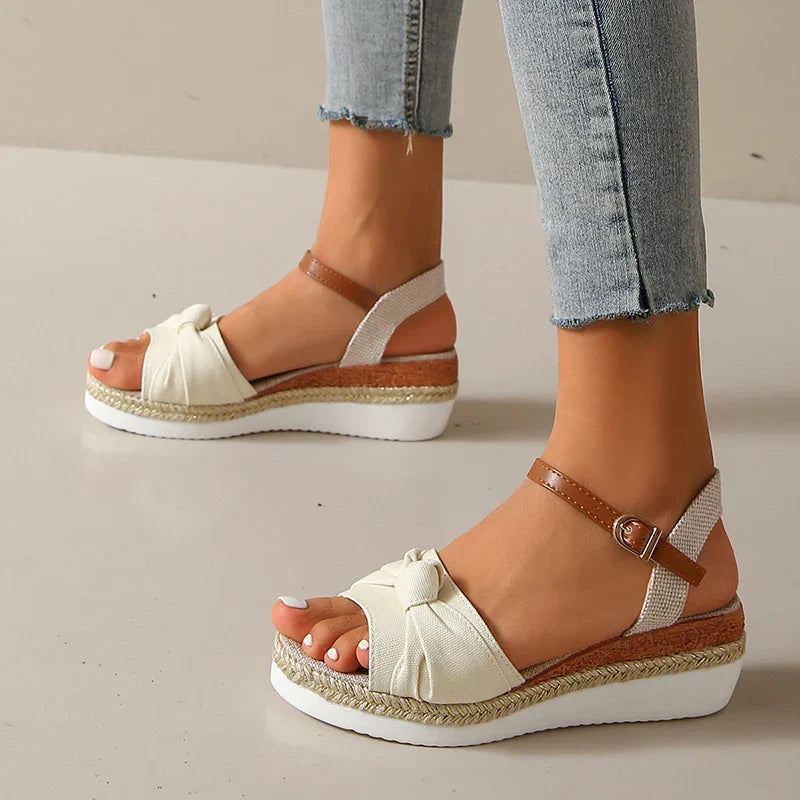 Ivyshape | Women's Wedge Sandals Knot