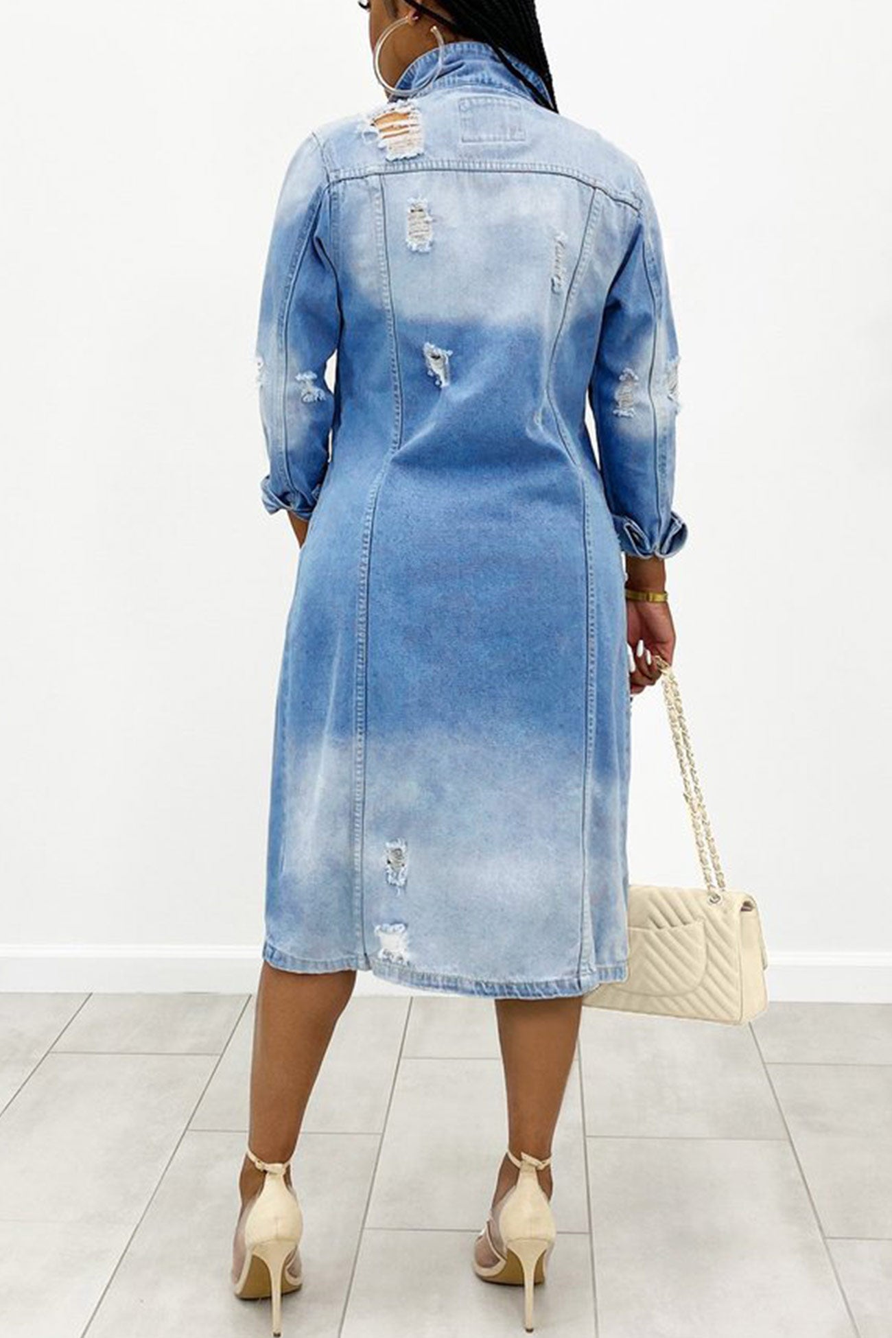 Denim Long Trench