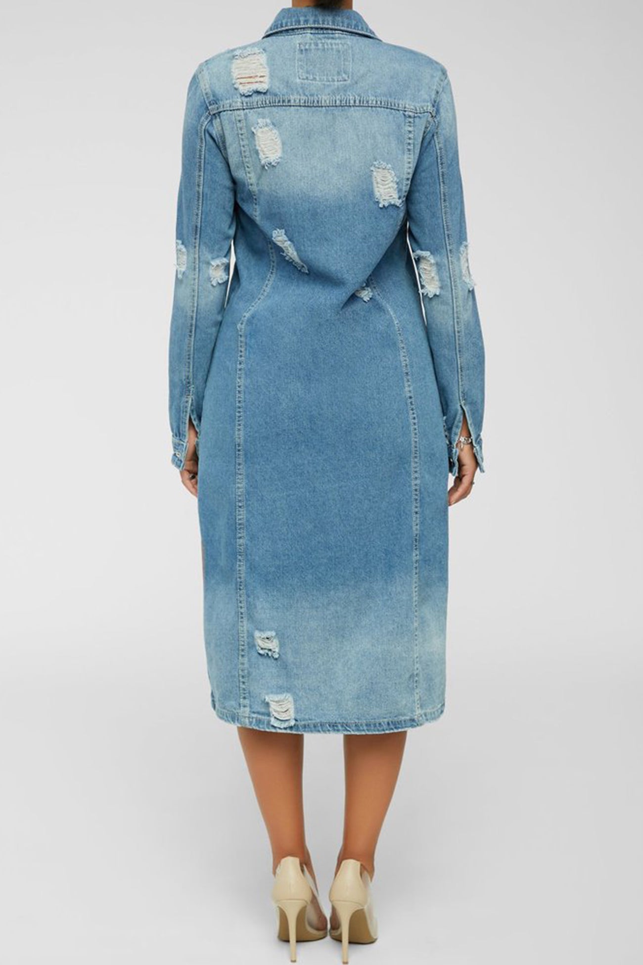 Denim Long Trench