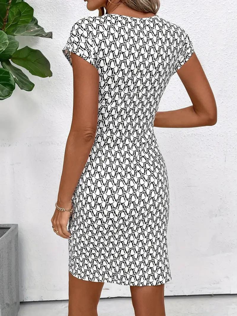 Ivyshape | Women's Bodycon Mini Dress Round Neck