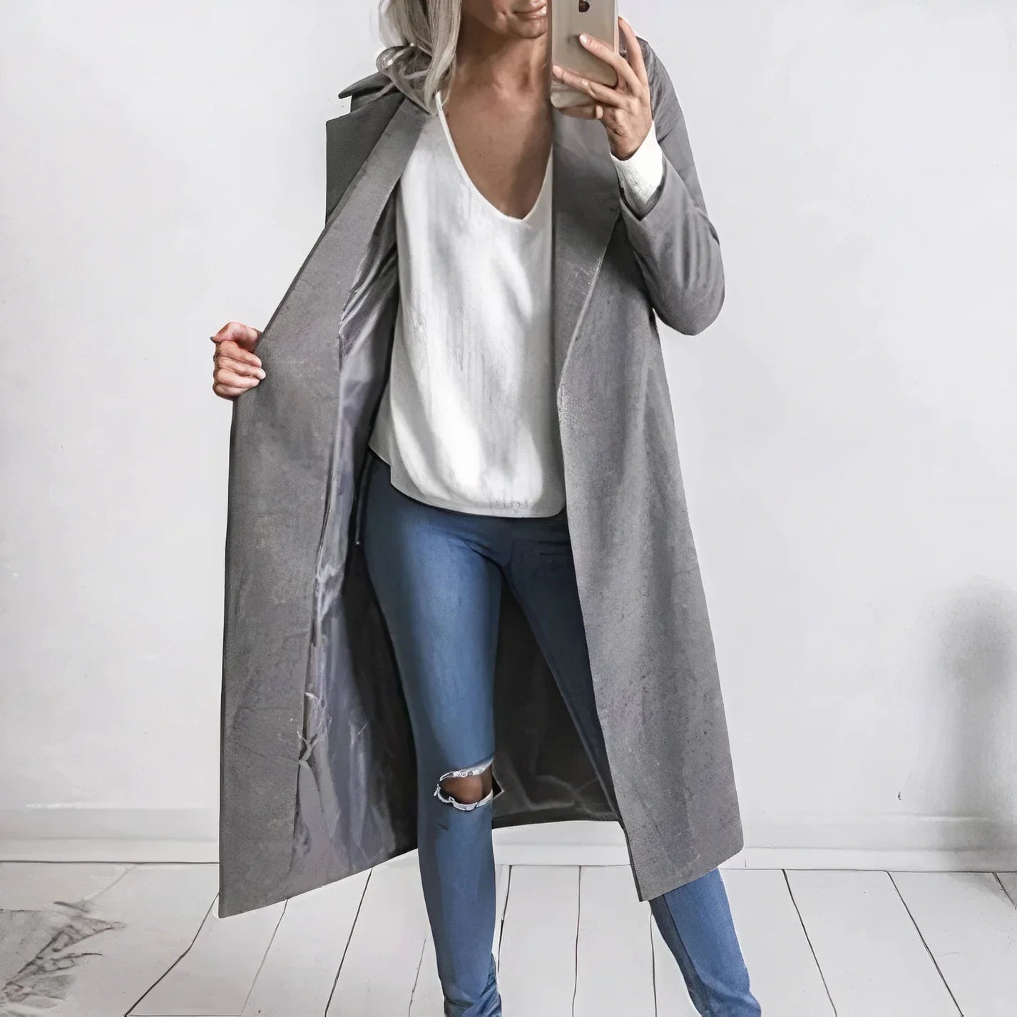 Ivyshape | Wool Mix Long Coat