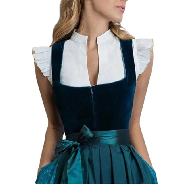 Alluring Lace-Up Dirndl Blouse for Women