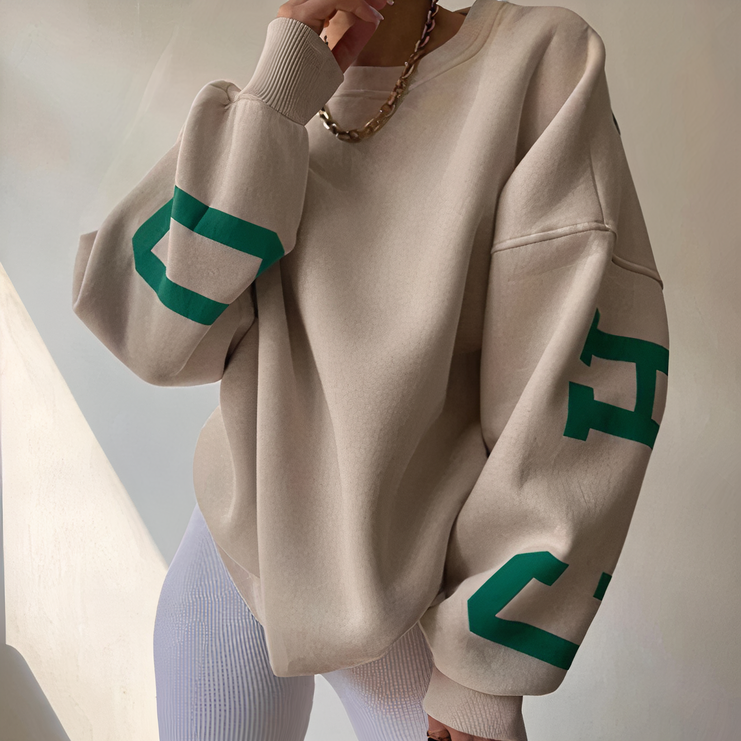 Ivyshape | Pullover with Letter Print