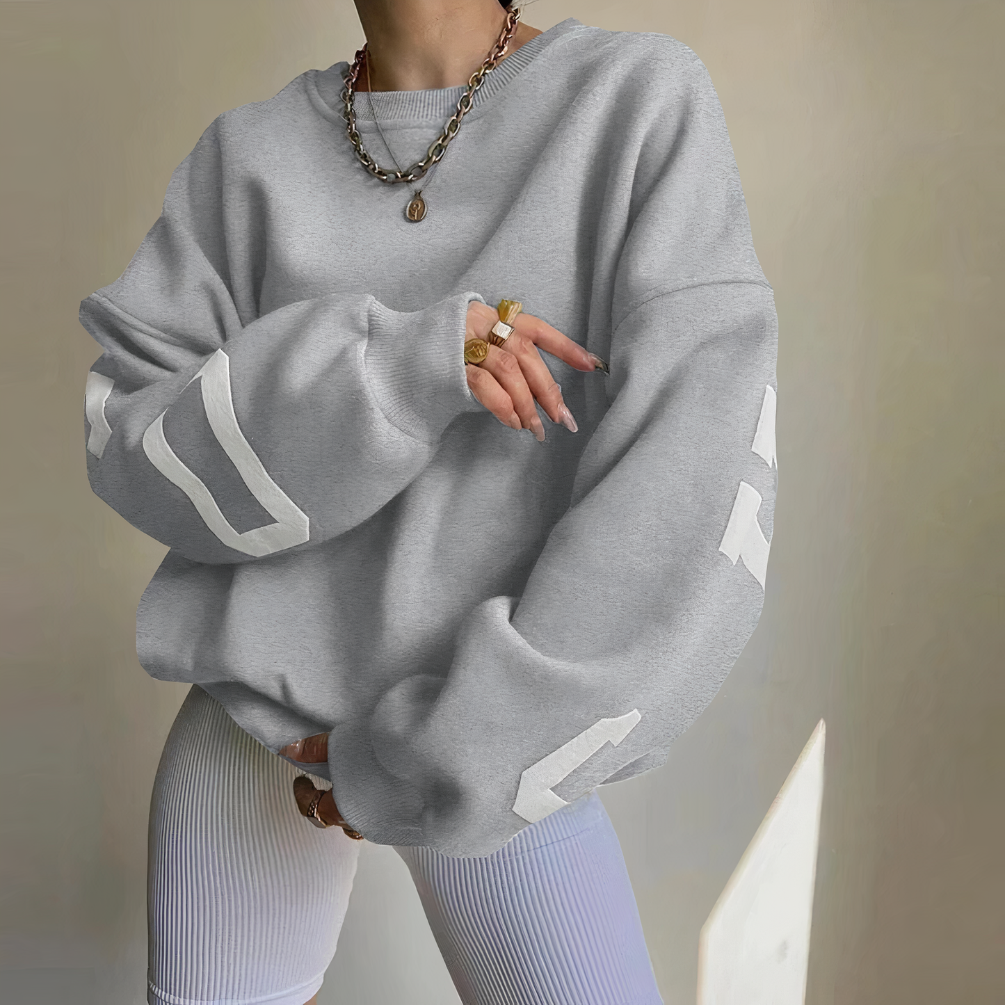 Ivyshape | Pullover with Letter Print