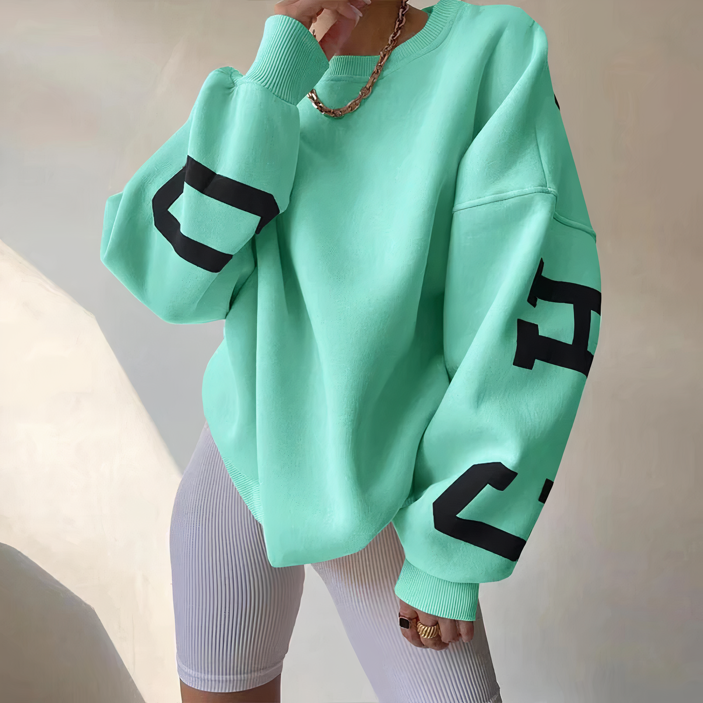 Ivyshape | Pullover with Letter Print