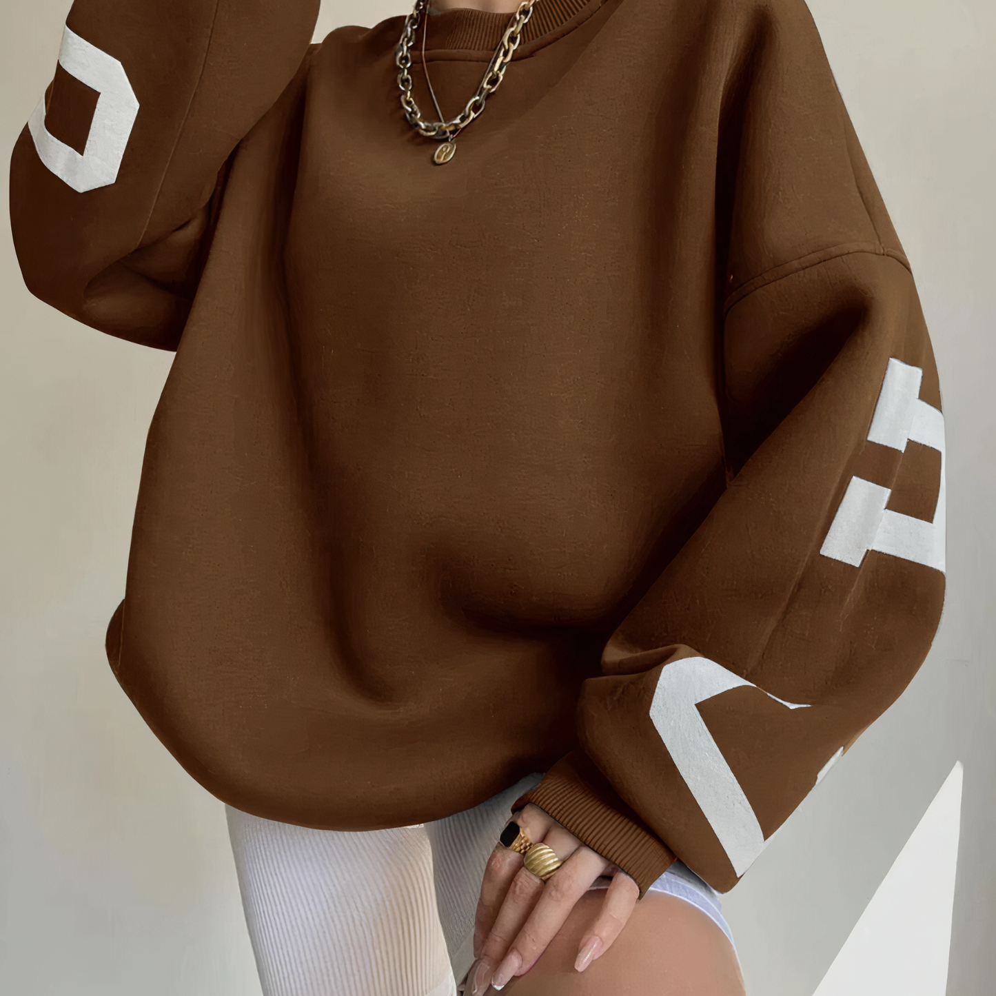 Ivyshape | Pullover with Letter Print